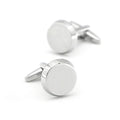 Men's Jewelry Silver Round Glossy Metal Copper Cufflinks
