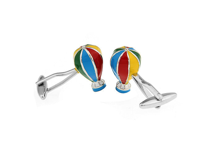 Copper Colorful Hot Air Balloon Enamel Cufflinks