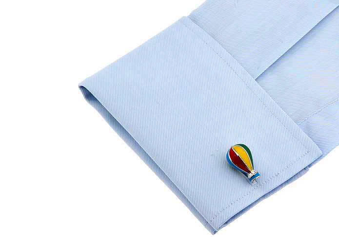 Copper Colorful Hot Air Balloon Enamel Cufflinks