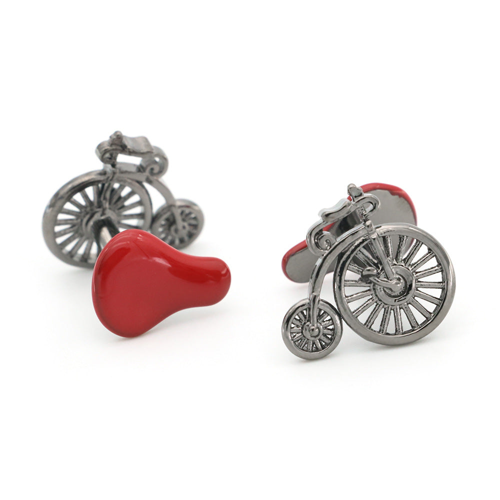 Men's Black Retro Bicycle Style Cufflinks