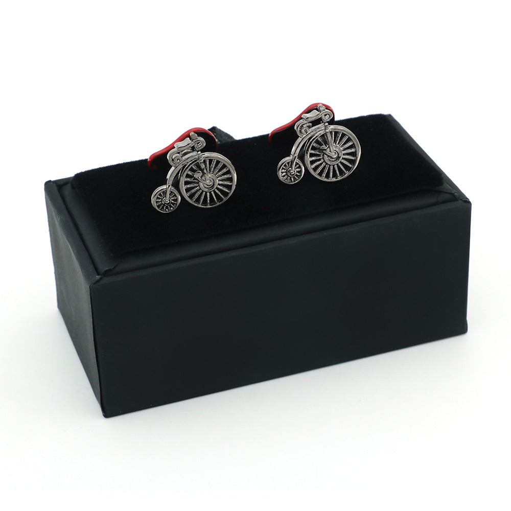 Men's Black Retro Bicycle Style Cufflinks