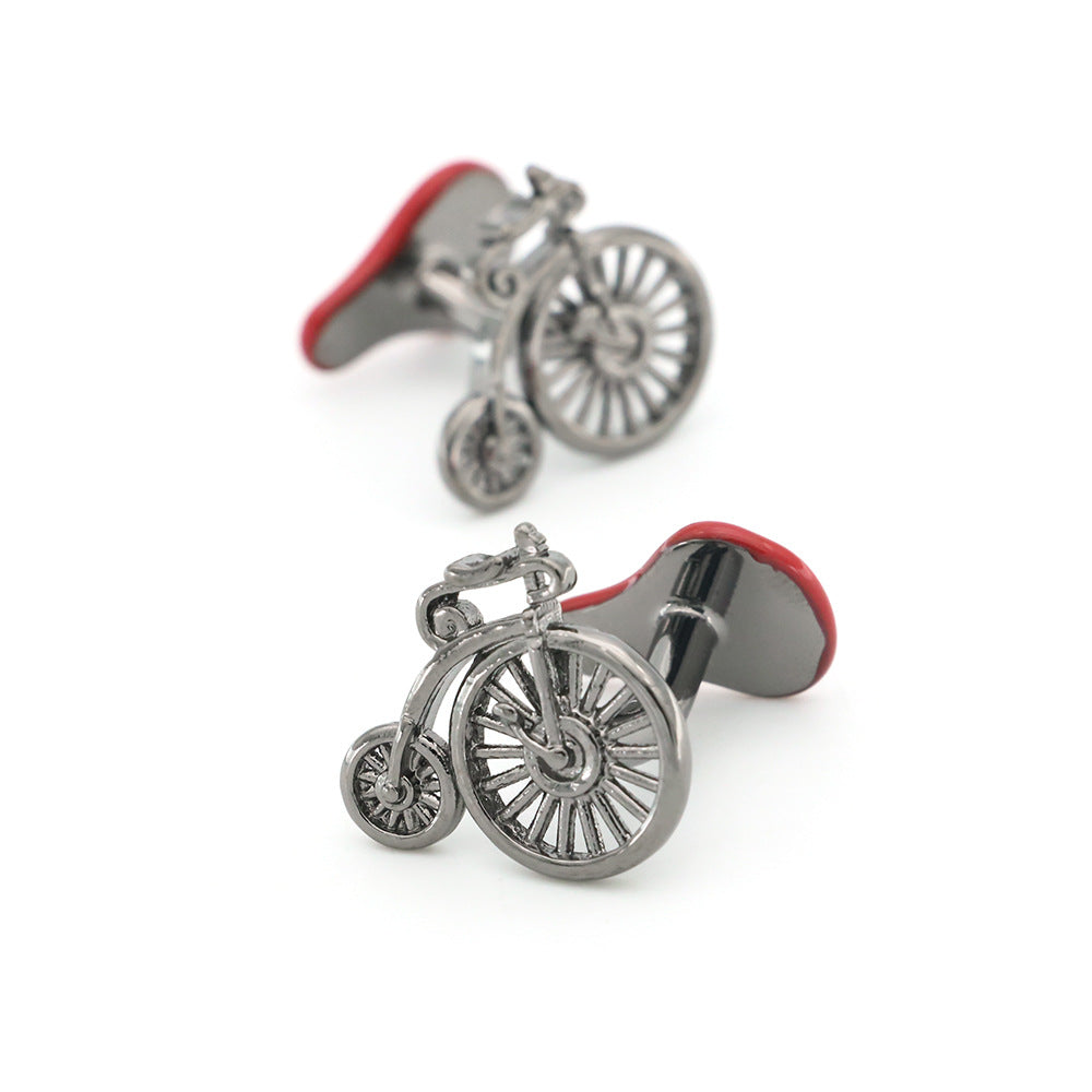 Men's Black Retro Bicycle Style Cufflinks