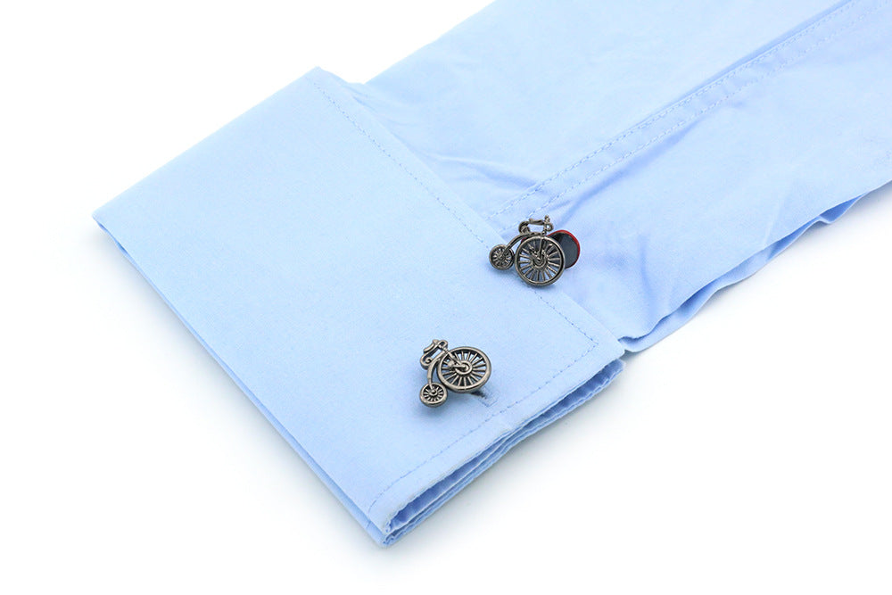 Men's Black Retro Bicycle Style Cufflinks