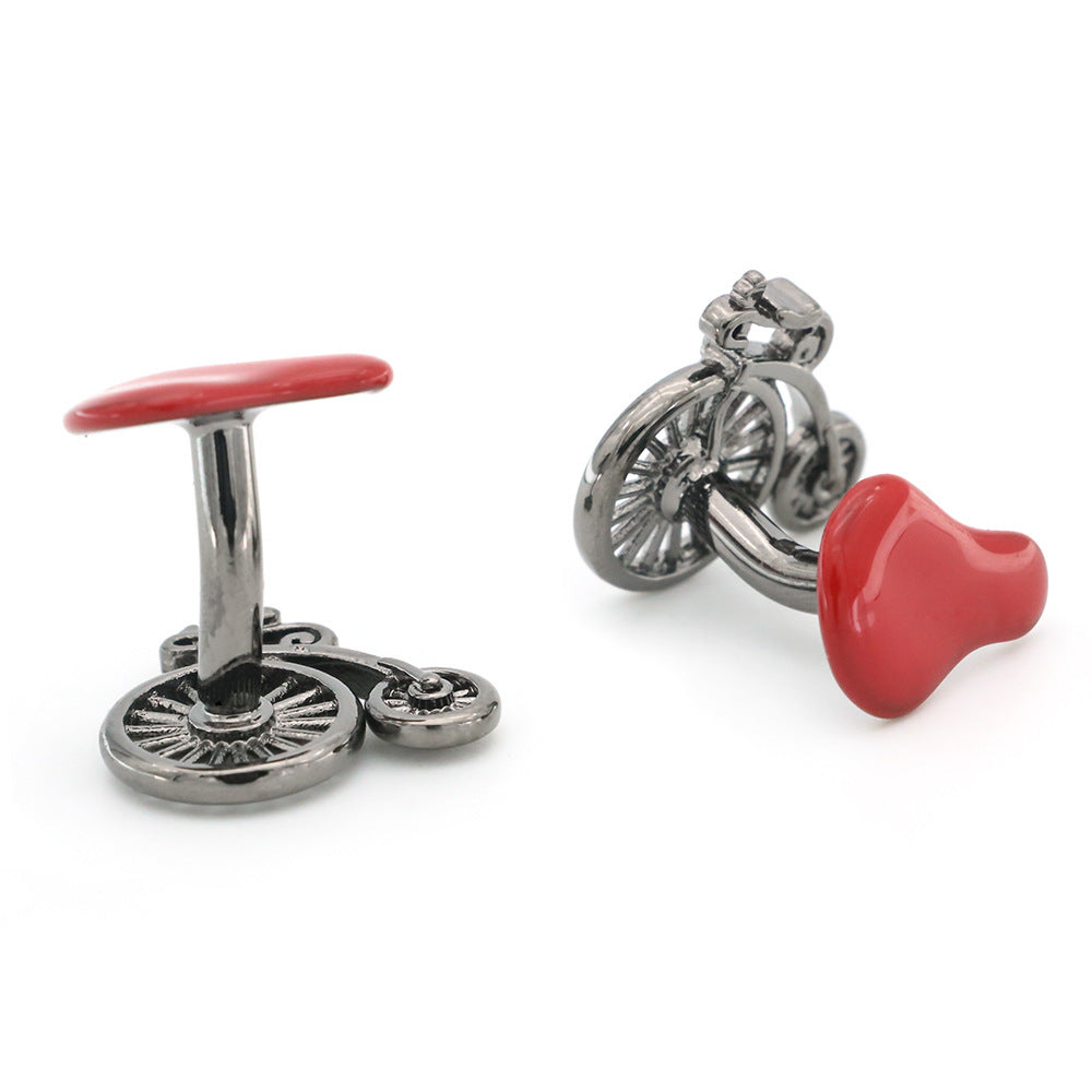 Men's Black Retro Bicycle Style Cufflinks