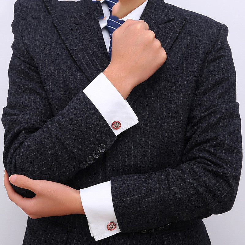 Painted ArcheryTarget French Cufflinks Personalized Men's Shirt Sleeve Nails
