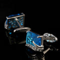 Men's Shirt Blue Crystal French Cufflinks