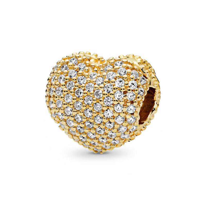 Colorful Golden Love Heart-shaped Dense Silver
