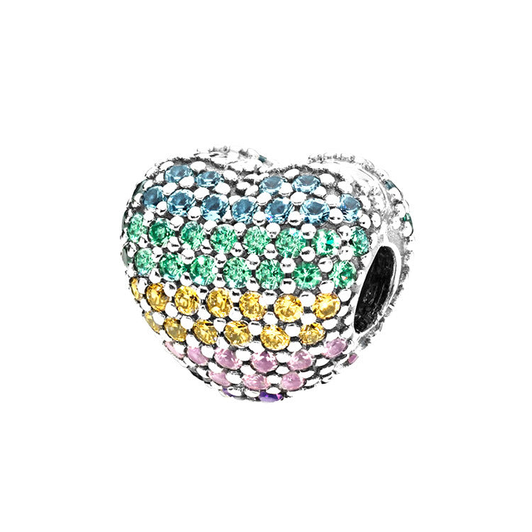Colorful Golden Love Heart-shaped Dense Silver