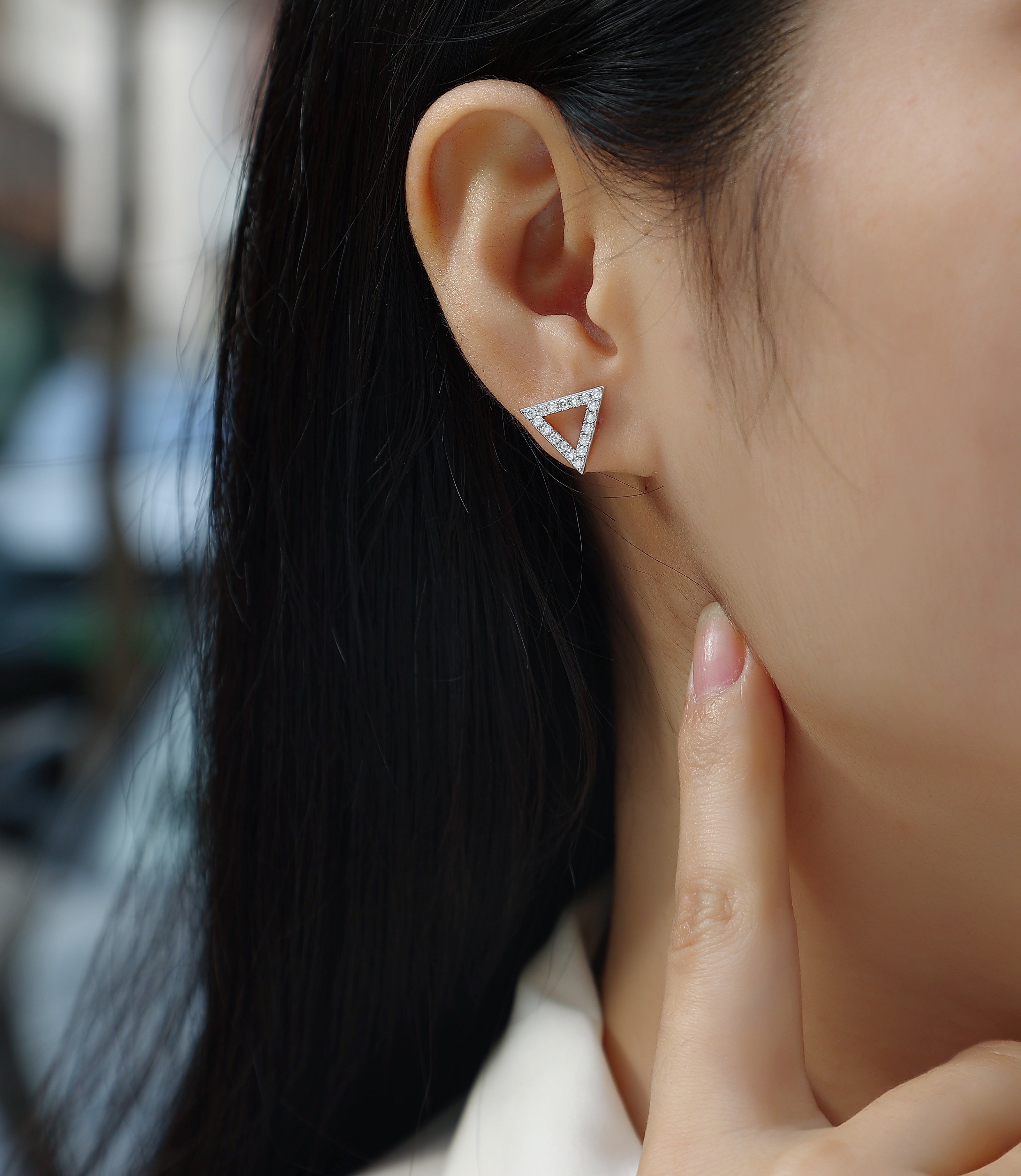 One-of-a-kind - Set With Top-quality Moissanite Luxury And Fashionable Light Luxury Jewelry, Silver Stud Earrings S925, Silver-plated Platinum