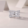 The Communication Star - Set With Top-quality Moissanite S925 Silver And Platinum-plated Diamond Wedding Ring Can Be Inspected With A Diamond Pen
