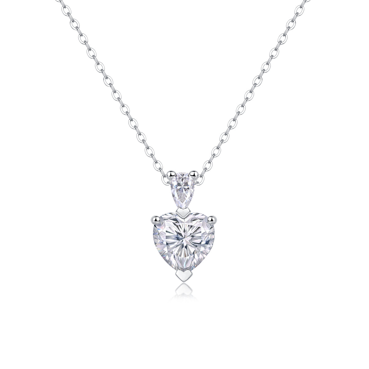 The Beloved Of The Heart - A Fashionable And Light Luxury Jewelry Pendant Necklace Set With Top-quality Moissanite, S925 Silver Plated Platinum