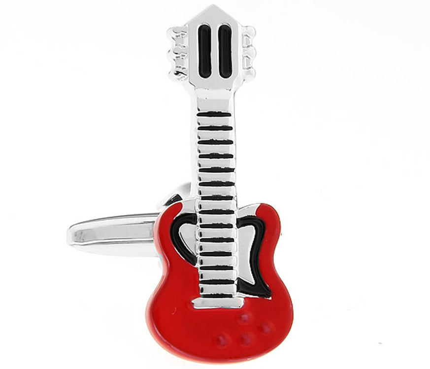 High Quality New French Style Red Guitar Cufflinks
