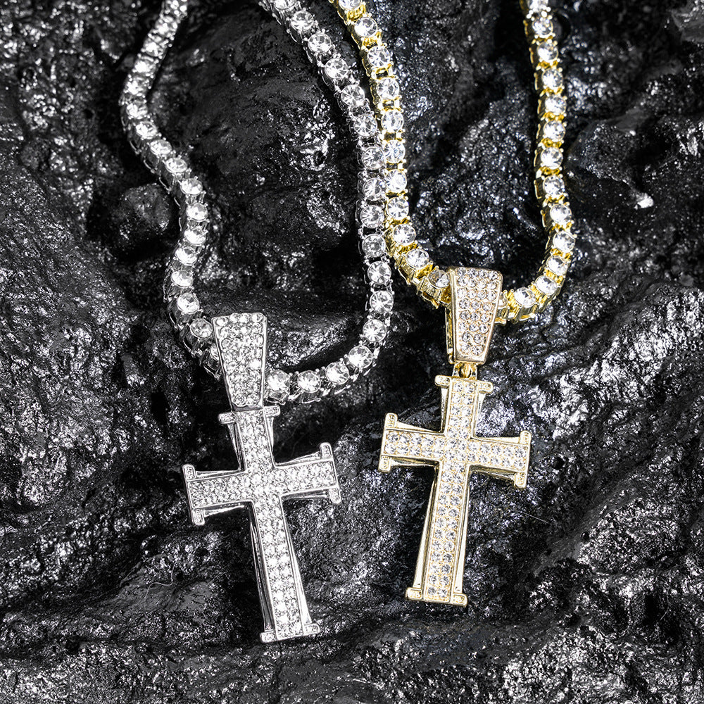 Hip-Hop Cross Necklace Personalized Zinc Alloy Design