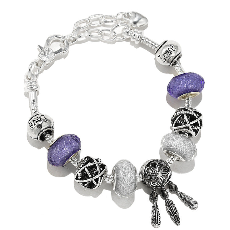 Classic Star And Moon Pendant Bracelet
