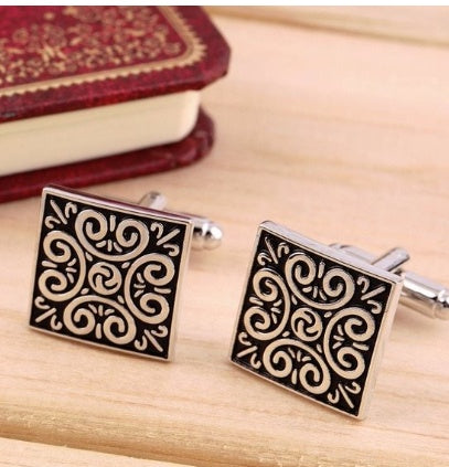 Vintage pattern paint color French shirt men's cufflinks cuffs cuffs