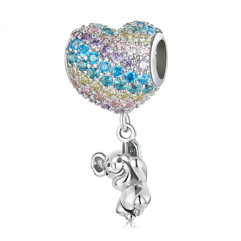 Fashion Love Balloon Little Koala Silver Pendant