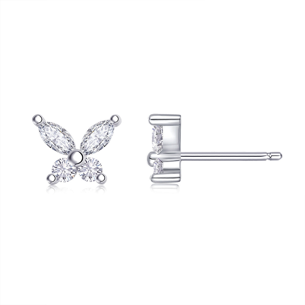 Top-quality Moissanite Luxury And Fashionable Light Luxury Jewelry Silver Stud Earrings S925 Silver Plated Platinum