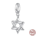 925 Sterling Silver White Gold Plated Six-pointed Star Pendant