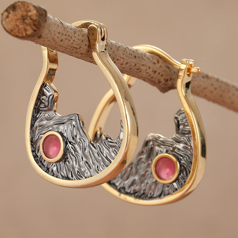 Womens Creative Vintage Hoop Earrings