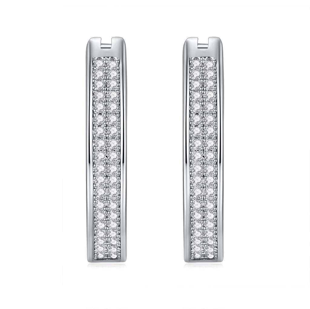 Silent Stars - Earrings Set With Top-quality Moissanite S925, Silver And Platinum-plated Stud Earrings, A Fashionable And Trendy Accessory That Can Be Tested With A Diamond Pen
