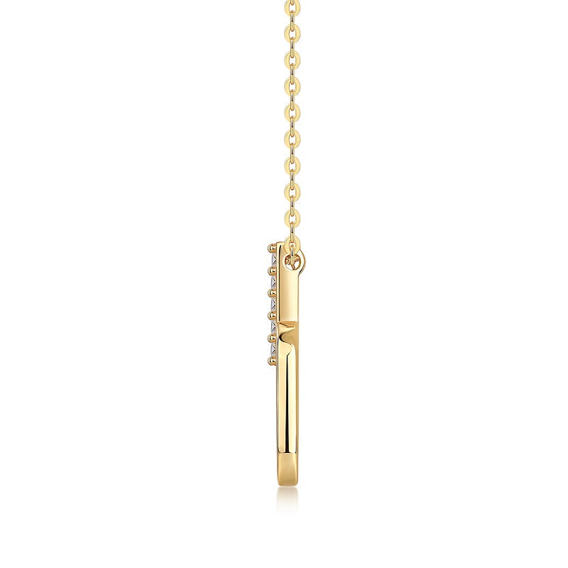 Light And Shadow Geometry - A Fashionable And Trendy Necklace Pendant Set With Top-quality Moissanite S925 And Silver Plated With Gold Can Be Tested With A Diamond Pen