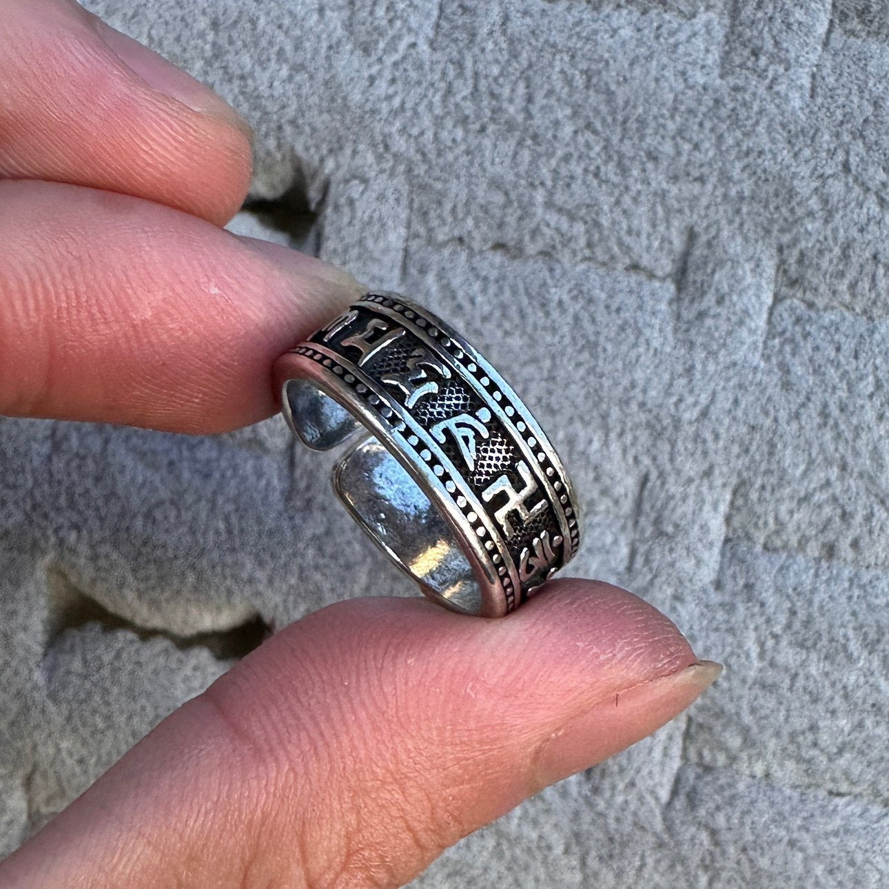 Vintage Vintage Men's Niche Adjustable Ring With An Open Mouth