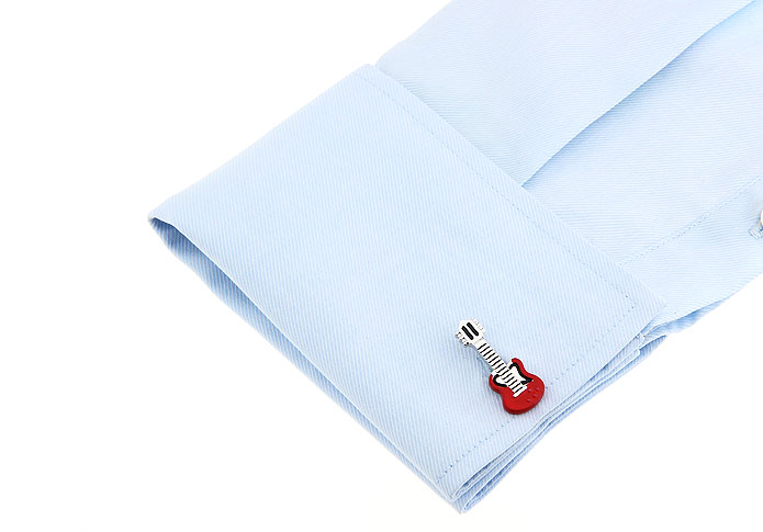 High Quality New French Style Red Guitar Cufflinks