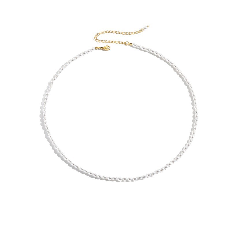 Womens Single-strand Faux Pearl Necklace