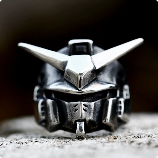 European And American Fashion Gemstone Retro Titanium Steel Ring For Men