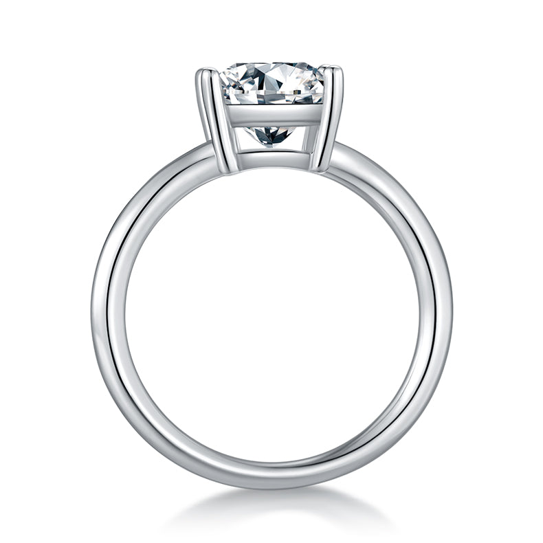 Square Moissanite Set With Top-quality Moissanite Luxury And Fashionable Light Luxury Jewelry Silver Ring S925 Silver Electroplated With Platinum