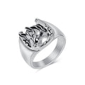 Horse Head Stainless Steel Ring Niche Artistic Individual Trendy Fashion