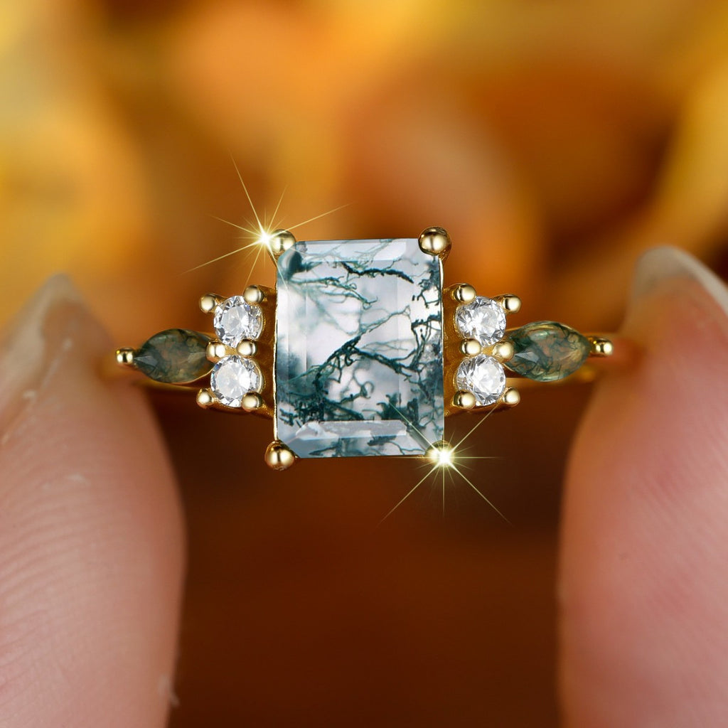 Light-luxury Geometric Edge Horse-eye Aquascaping Ring