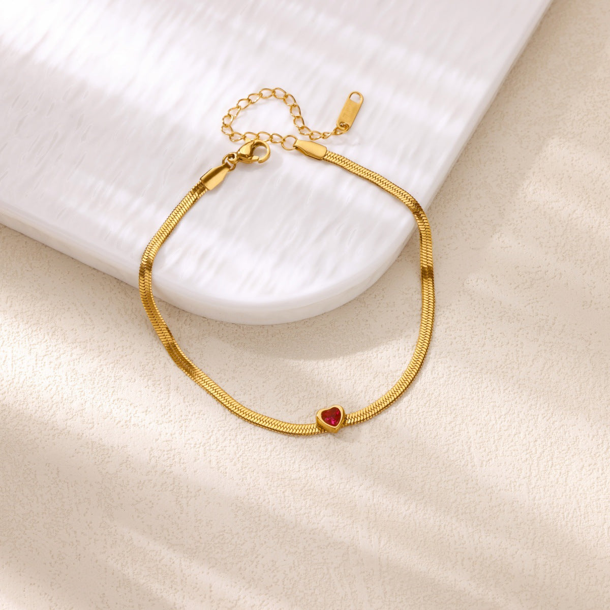 18K Gold-plated Stainless Steel Snake-chain Blade Chain Anklet