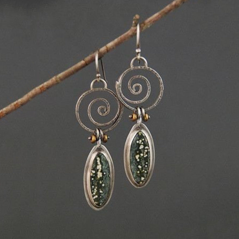 Geometric Triangle Enamel Asymmetric Earrings