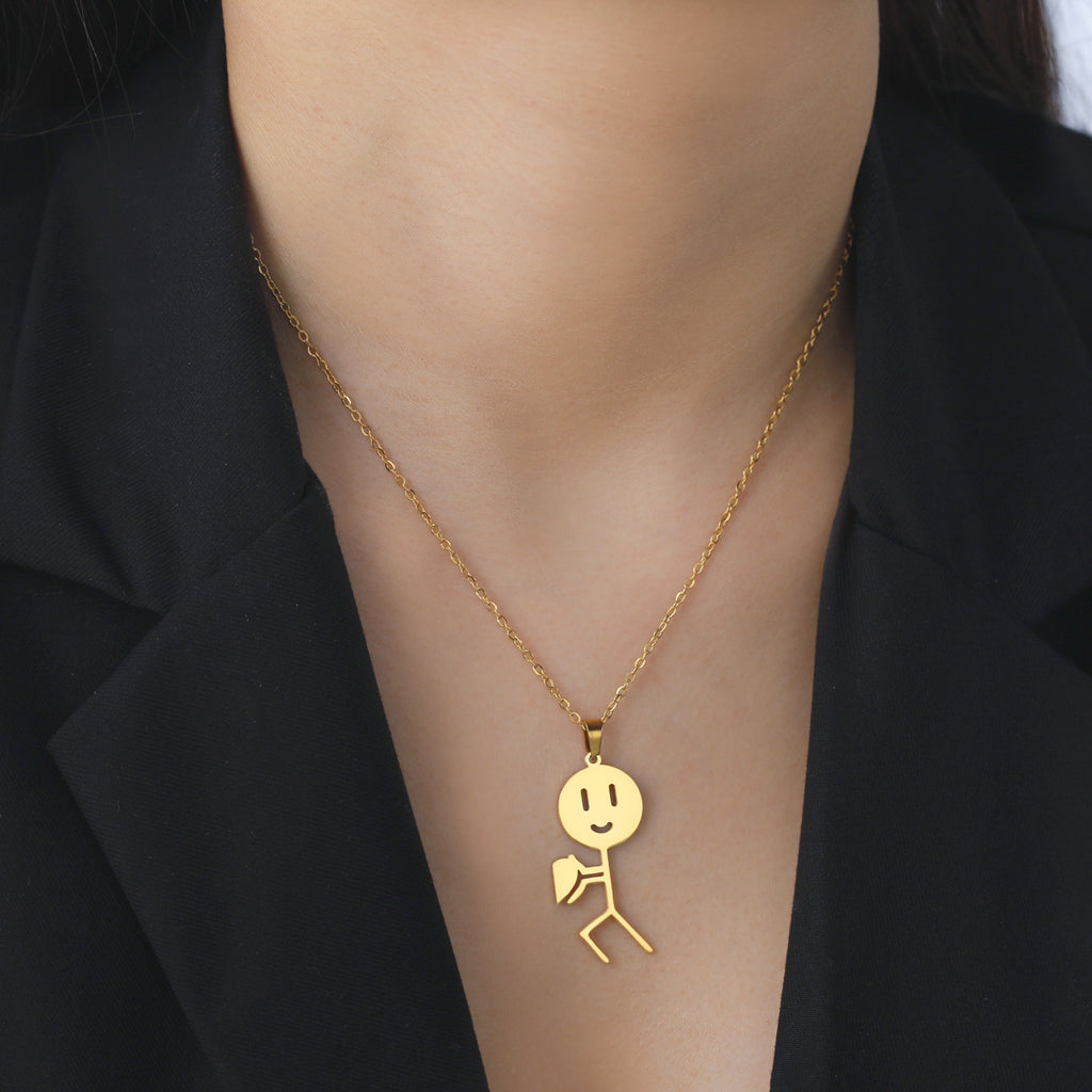 Stylish Womens Pendant Stainless Steel Necklace