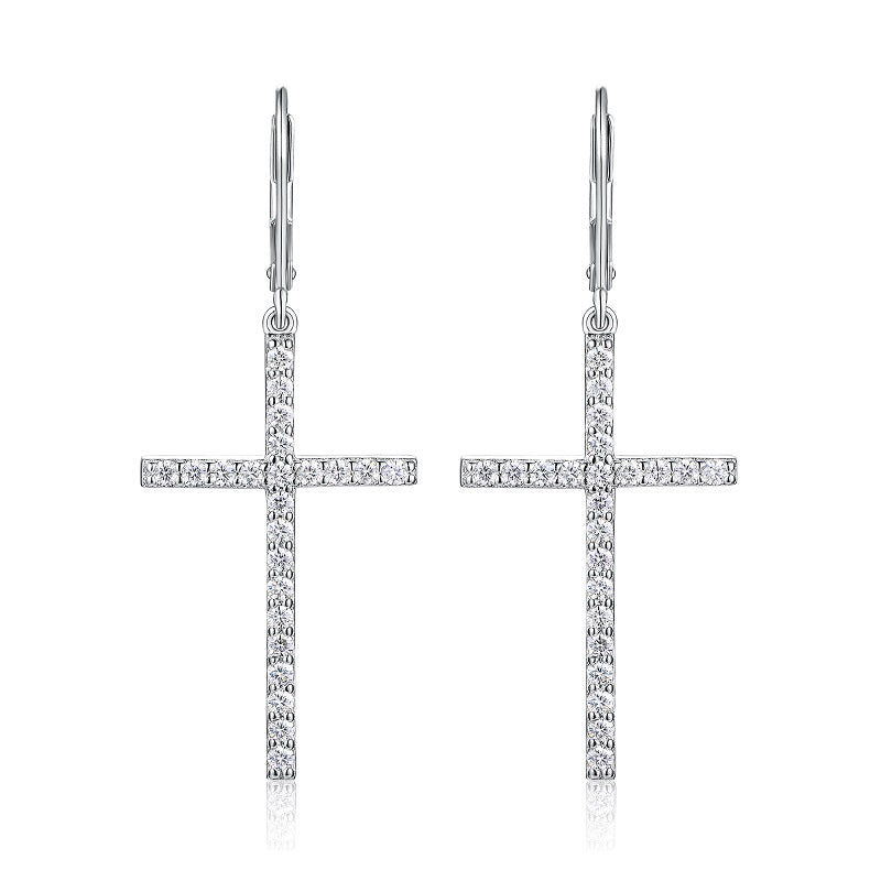 Top-quality Moissanite Luxury And Fashionable Light Luxury Jewelry Silver Stud Earrings S925 Silver Plated Platinum