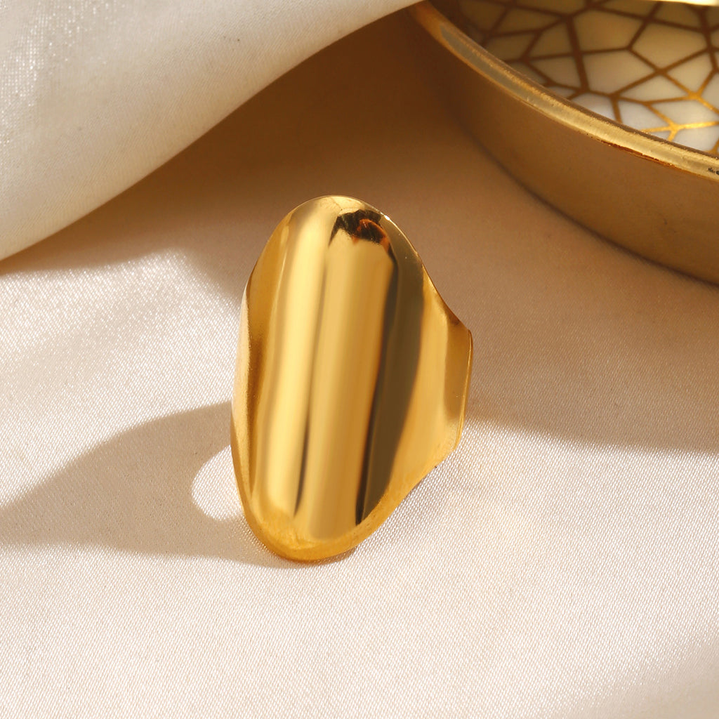 Stainless Steel Simple Style Exaggerated Thick Ring Personality