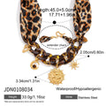 Womens Stainless Steel Lace-Up Silk Scarf Necklace