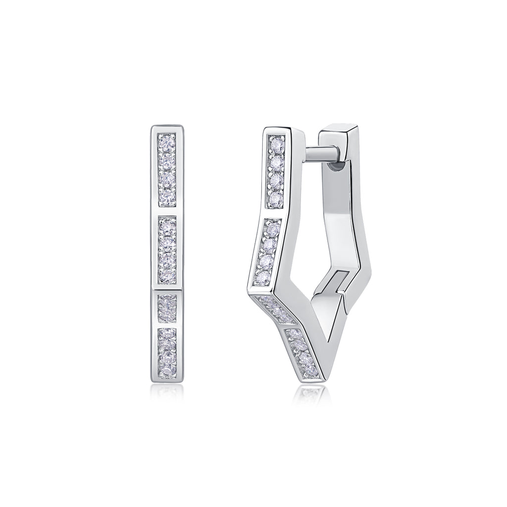 Star River Wandering - Earrings Set With Top-quality Moissanite S925 Silver And Platinum-plated Stud Earrings, A Fashionable And Trendy Accessory, Can Be Tested With A Diamond Pen