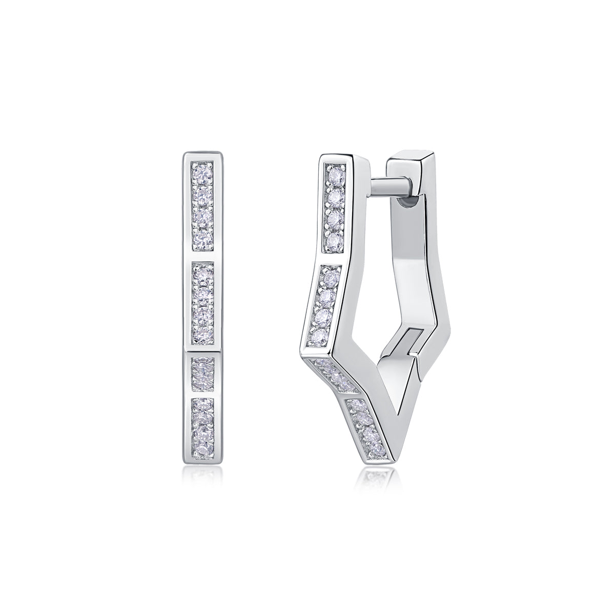 Star River Wandering - Earrings Set With Top-quality Moissanite S925 Silver And Platinum-plated Stud Earrings, A Fashionable And Trendy Accessory, Can Be Tested With A Diamond Pen