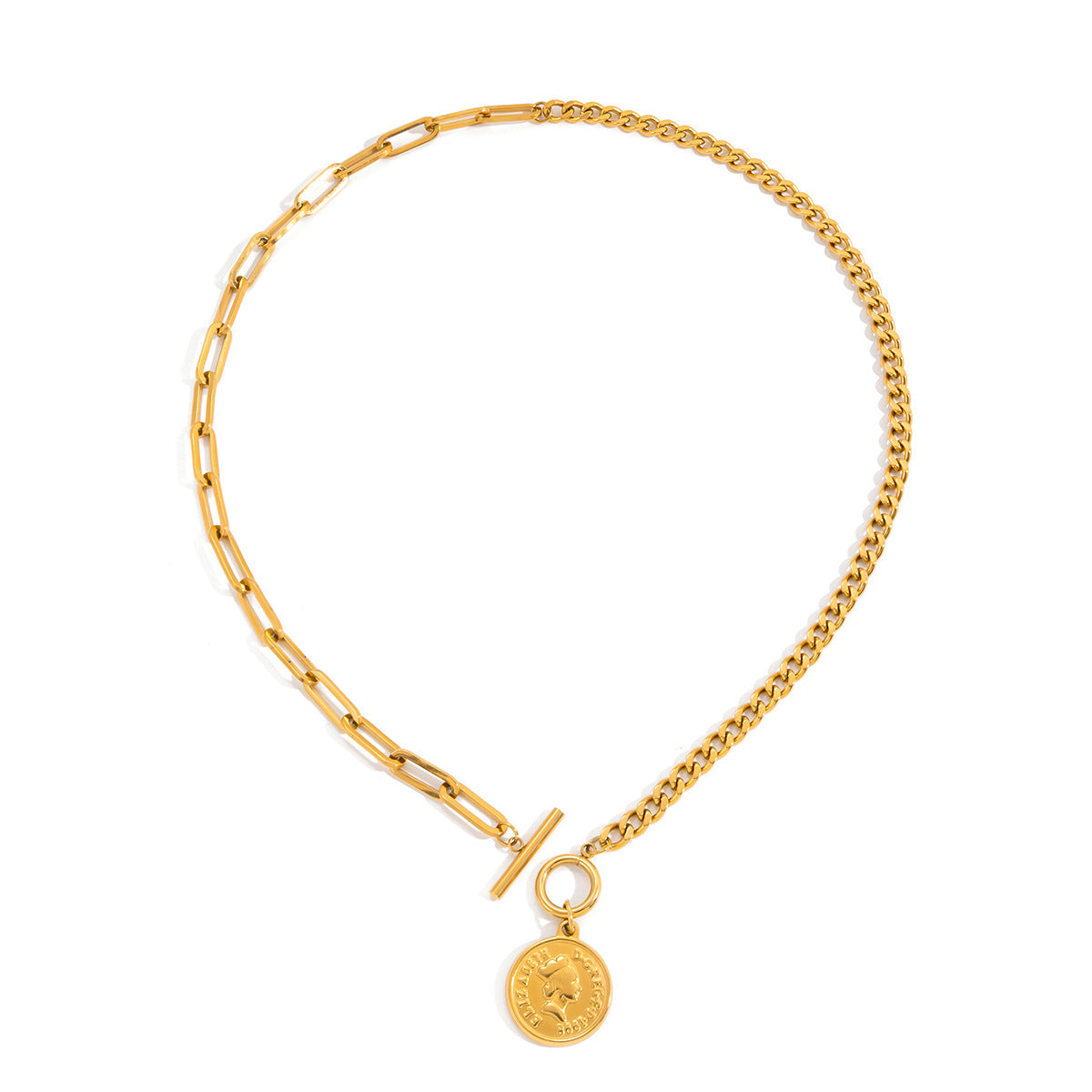Elegant Understated Design With A Classic 18K Gold Stainless Steel Necklace