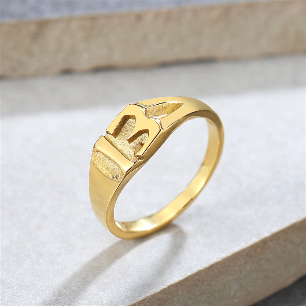 Vintage-style Titanium Ring For Men