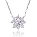 S925 Sterling Silver Moissanite 8-Petal Sunflower Necklace For Women