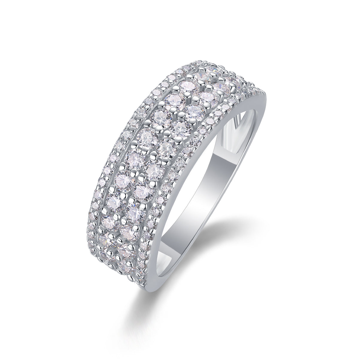 A Turn Of Luck - A Wedding Ring Set With Top-quality Moissanite S925 Silver And Platinum-plated Diamond Can Be Tested With A Diamond Pen