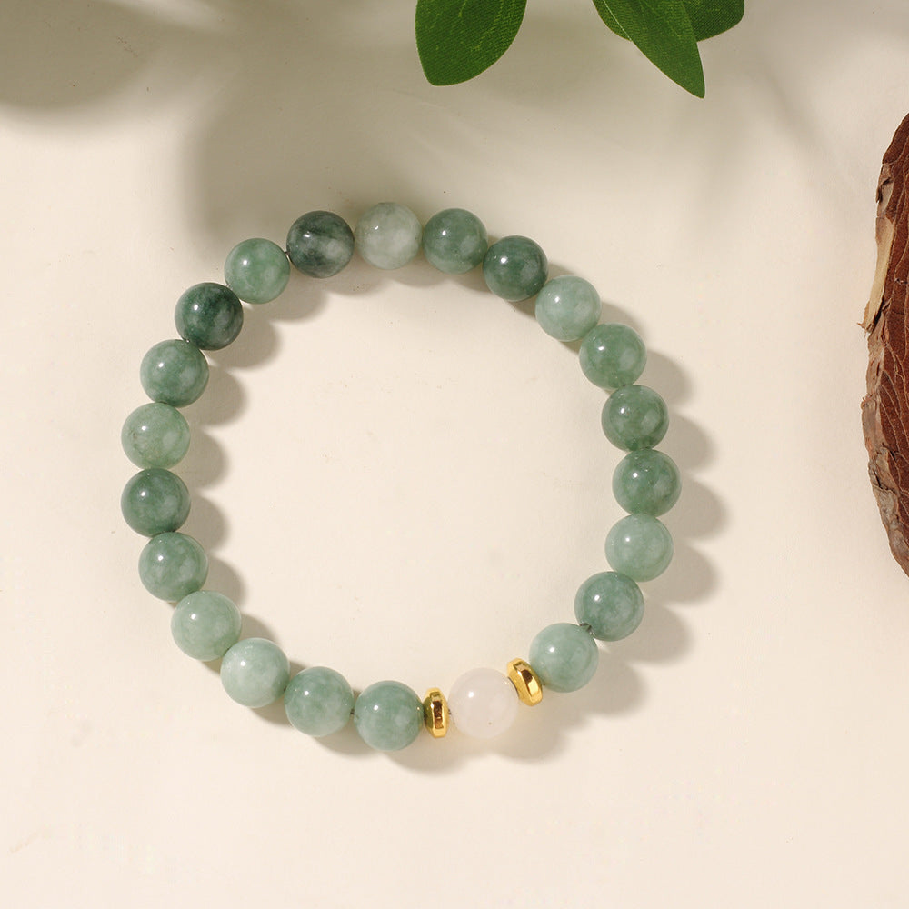 New European And American-style Green Jadeite Natural Stone Bracelet