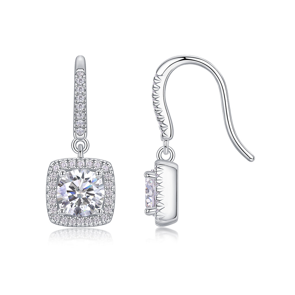 Top-quality Moissanite Luxury And Fashionable Light Luxury Jewelry Silver Stud Earrings S925 Silver Plated Platinum