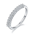 A Luxurious And Fashionable Light Luxury Jewelry Silver Ring Set With Top-quality Moissanite, S925 Silver Plated With Platinum