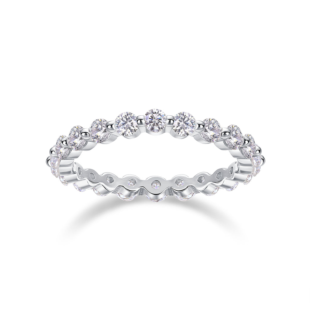 Capture This Moment - A Wedding Ring Set With Top-quality Moissanite S925 Silver And Platinum-plated Diamond Can Be Inspected With A Diamond Pen