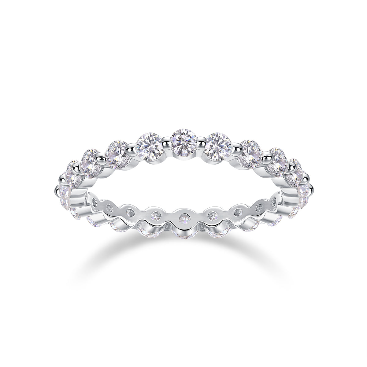 Capture This Moment - A Wedding Ring Set With Top-quality Moissanite S925 Silver And Platinum-plated Diamond Can Be Inspected With A Diamond Pen