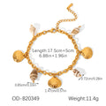 Ocean-style Stainless Steel Bracelet With Shell And Conch Designs